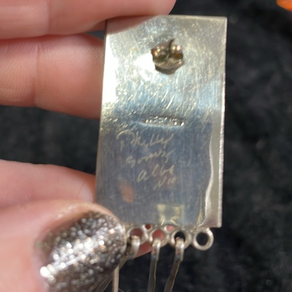 Zuni inlay earrings - Picture 7 of 7